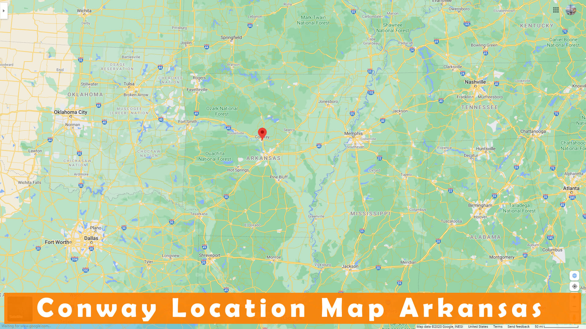 Conway Emplacement Carte Arkansas